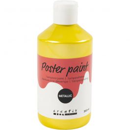 Tempera Verf Metallic , geel, 300 ml/ 1 doos [HOB-629815]
