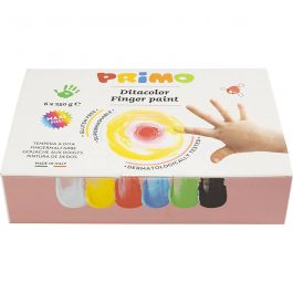 PRIMO Vingerverf, diverse kleuren, 6x250 ml/ 1 doos [HOB-630180]
