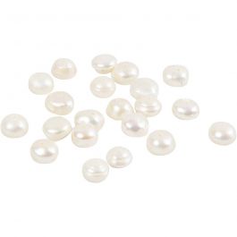 Zoetwaterparels, afm 4-6 mm, gatgrootte 1 mm, parelmoer, 40 cm/ 1 doos [HOB-631740]
