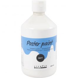 Peinture à la détrempe Mate, blanc, 500 ml/ 1 flacon [HOB-642001]
