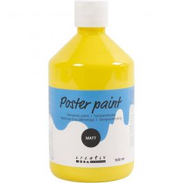 Peinture à la détrempe Mate, jaune primaire, 500 ml/ 1 flacon [HOB-642015]