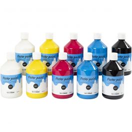 Peinture à la détrempe Mate, couleur primaire, 10x500 ml/ 1 Pq. [HOB-642090]