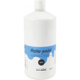 Tempera Verf Mat, wit, 1000 ml/ 1 fles [HOB-642101]