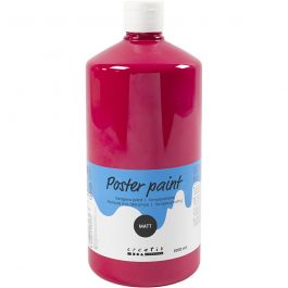 Tempera Verf Mat, primair rood, 1000 ml/ 1 fles [HOB-642135]