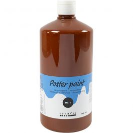Tempera Verf Mat, bruin, 1000 ml/ 1 fles [HOB-642174]