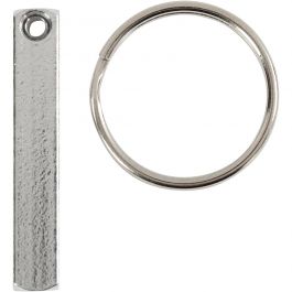 Kit Monture Porte-Clés, dim. 40x5 mm, 6 pièces/ 1 Pq. [HOB-67544]