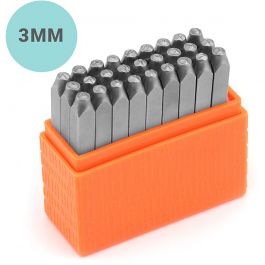 Embossing stempels, Font: Sans Serif , afm 3 mm, 27 stuk/ 1 set [HOB-67563]