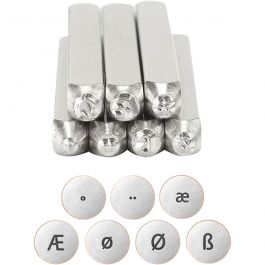 Embossing stempels, speciale letters, L: 65 mm, afm 3 mm, 7 stuk/ 1 set [HOB-67577]