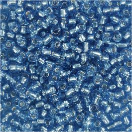 Rocailles, d 3 mm, afm 8/0, gatgrootte 0,6-1,0 mm, helder turquoise, 25 gr/ 1 doos [HOB-682201]