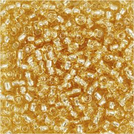 Rocailles, d 3 mm, afm 8/0, gatgrootte 0,6-1,0 mm, goud, 25 gr/ 1 doos [HOB-682241]