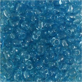 Rocailles, d 4 mm, afm 6/0, gatgrootte 0,9-1,2 mm, helder turquoise, 25 gr/ 1 doos [HOB-682541]