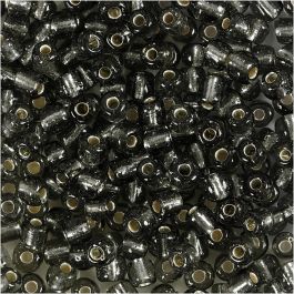 Rocailles, d 4 mm, afm 6/0, gatgrootte 0,9-1,2 mm, helder grijs, 25 gr/ 1 doos [HOB-682741]