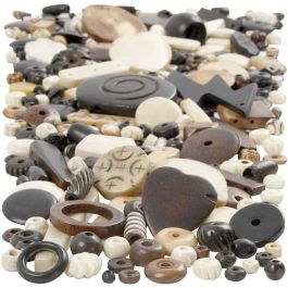 Natuurlijke mix, afm 5-30 mm, gatgrootte 1-2 mm, 300 gr/ 1 doos [HOB-68421]