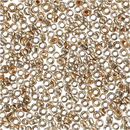 Rocailles, d 1,7 mm, afm 15/0 , gatgrootte 0,5-0,8 mm, roze goud, 25gr/ 1 doos [HOB-686890]