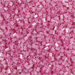Rocailles 2-cut, d 1,7 mm, dim. 15/0, diamètre intérieur 0,5 mm, rose, 25 gr/ 1 Pq. [HOB-687830]