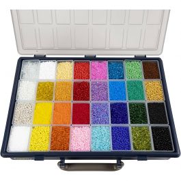 Perles de Rocaille, d 1,7+3+4 mm, dim. 6/0+8/0+12/0, diamètre intérieur 0,5-1,2 mm, la couleur peut varier , 32x100 gr/ 1 Pq. [HOB-688213]
