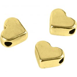 Space kralen, afm 5,5x7 mm, gatgrootte 1 mm, verguld, 3 stuk/ 1 doos [HOB-69092]