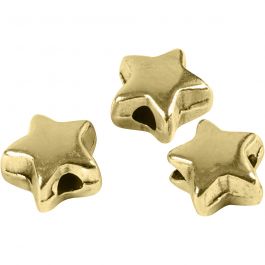 Spacer kralen, afm 5,5x5,5 mm, gatgrootte 1 mm, verguld, 3 stuk/ 1 doos [HOB-69094]