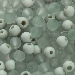 Plastic Kralen, d 6 mm, gatgrootte 2 mm, lichtgroen, 40 gr/ 1 doos [HOB-69594]