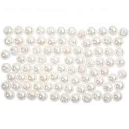 Waskralen, d 4 mm, gatgrootte 0,7 mm, parelmoer, 150 stuk/ 1 doos [HOB-698361]