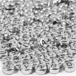Letterkralen, d 7 mm, gatgrootte 1,2 mm, zilver, 21 gr/ 1 doos [HOB-699330]