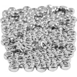 Letterkralen, d 7 mm, gatgrootte 1,2 mm, zilver, 165 gr/ 1 doos [HOB-69933]