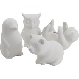 Récipients à pièces de caractère, Animaux, dim. 8,5-11cm, Le contenu peut varier , 4x6 pièces/ 1 Pq. [HOB-744445]