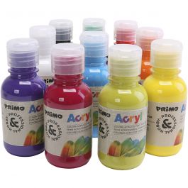 PRIMO luxe acrylverf, diverse kleuren, 10x125 ml/ 1 doos [HOB-638392]