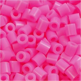 Strijkkralen, afm 5x5 mm, gatgrootte 2,5 mm, medium, roze (32222), 6000stuk/ 1 doos [HOB-751021]