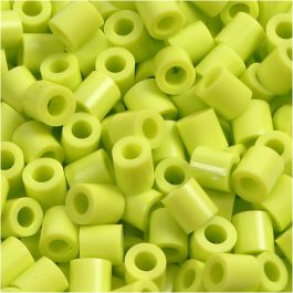 Perles à repasser, dim. 5x5 mm, diamètre intérieur 2,5 mm, medium, vert citron (32241), 1100 pièces/ 1 Pq. [HOB-751090]