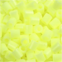 Strijkkralen, afm 5x5 mm, gatgrootte 2,5 mm, medium, pastel geel (32244), 6000 stuk/ 1 doos [HOB-751161]