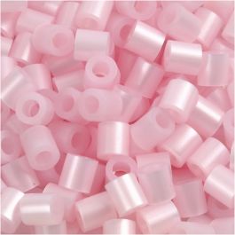Strijkkralen, afm 5x5 mm, gatgrootte 2,5 mm, medium, roze parelmoer (32259), 6000 stuk/ 1 doos [HOB-751261]