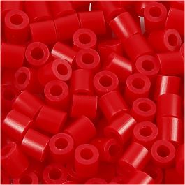 Perles à repasser, dim. 5x5 mm, diamètre intérieur 2,5 mm, medium, rouge (32231), 1100 pièces/ 1 Pq. [HOB-751310]