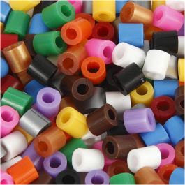 Strijkkralen met open zijkant, afm 5x5 mm, gatgrootte 2,5 mm, medium, standaardkleuren, 1100div/ 1 doos [HOB-751350]