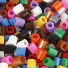 Strijkkralen met open zijkant, afm 5x5 mm, gatgrootte 2,5 mm, medium, standaardkleuren, 6000 div/ 1 doos [HOB-75135]