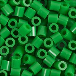 Strijkkralen, afm 5x5 mm, gatgrootte 2,5 mm, medium, groen (32230), 6000 stuk/ 1 doos [HOB-751381]