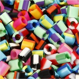 Strijkkralen, afm 5x5 mm, gatgrootte 2,5 mm, medium, streep, 1100 div/ 1 doos [HOB-752101]