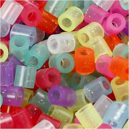 Strijkkralen, afm 5x5 mm, gatgrootte 2,5 mm, medium, glitterkleuren, 6000 div/ 1 doos [HOB-752421]