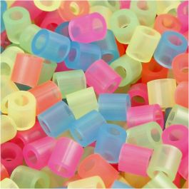 Strijkkralen, afm 5x5 mm, gatgrootte 2,5 mm, medium, neon kleuren, 6000 div/ 1 doos [HOB-752521]