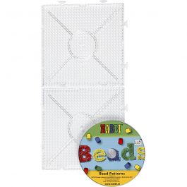 Plaque à picots, Large carré, dim. 15x15cm, medium, transparent, 2 pièces/ 1 Pq. [HOB-75309]