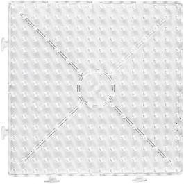 Plaque à picots, Large carré, dim. 15x15cm, JUMBO, transparent, 1 pièce [HOB-75322]