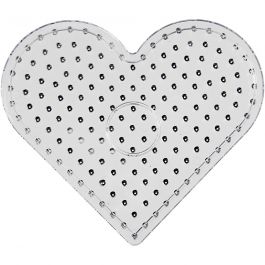 Plaque à picots, coeur, dim. 17,5x17,5cm, JUMBO, transparent, 1 pièce [HOB-753250]