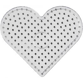 Plaque à picots, transparent, coeur, JUMBO, 5 pièce/ 1 Pq. [HOB-75325]