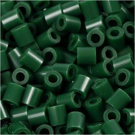 Foto kralen, afm 5x5 mm, gatgrootte 2,5 mm, medium, donkelgroen (9), 6000 stuk/ 1 doos [HOB-75559]