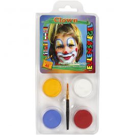 Eulenspiegel Schmink - Motieven set, clown, diverse kleuren, 1 set [HOB-76101]