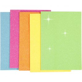 EVA foam vellen, A5, vel 150x210 mm, dikte 2 mm, diverse kleuren, 5 vel/ 1 doos [HOB-769013]