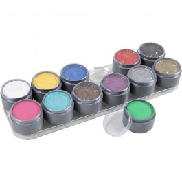 Grimas Schmink - Schminkpalet, diverse kleuren, 12x15 ml/ 1 stuk [HOB-77003]
