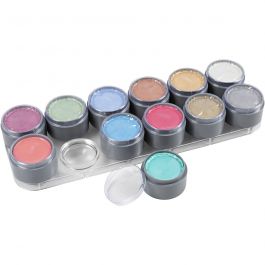 Grimas Schmink - Schminkpalet, parelmoer kleuren, 12x15ml/ 1 stuk [HOB-77061]
