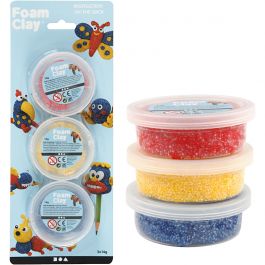 Foam Clay®, blauw, rood, geel, 3x14 gr/ 1 doos [HOB-78139]