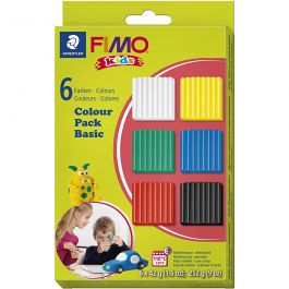 FIMO® Kids Boetseerklei, standaardkleuren, 6x42 gr/ 1 doos [HOB-78536]